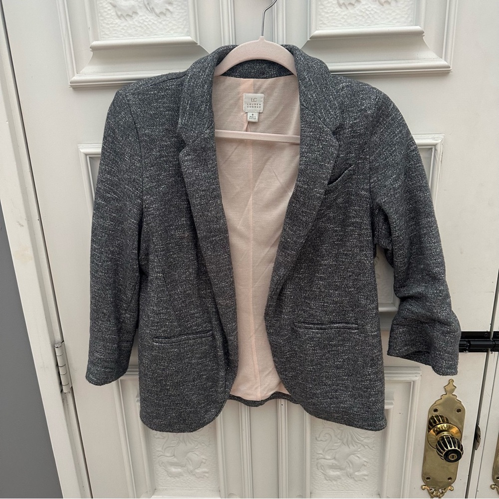 LC Lauren Conrad - Women's Gray Open Blazer- 3/4 Sleeve - Size 8